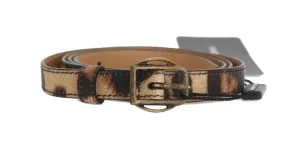 Brown Leopard Gold Buckle Belt