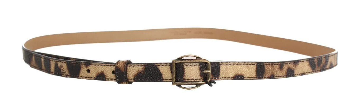 Brown Leopard Gold Buckle Belt