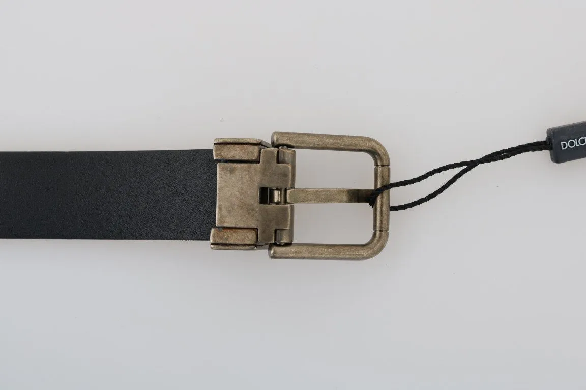 Brown Leopard Leather Calf Fur Belt