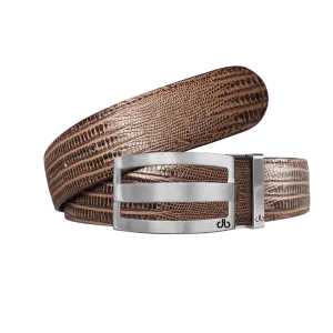 Brown Lizard strap with Classic Stripe buckle