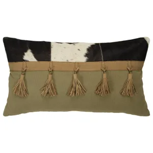 Brown Tassel Embellished Decorative Throw Pillow