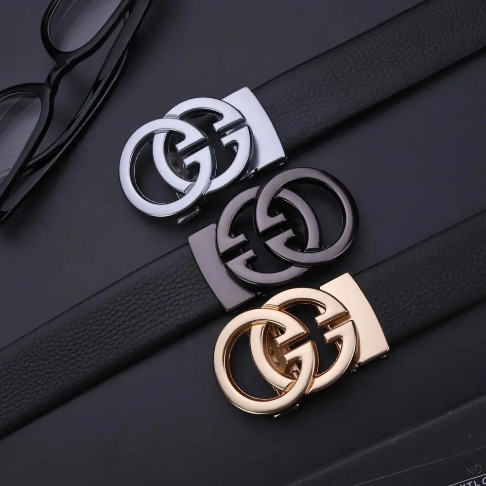 Business Women Belts Luxury Brand Famous Genuine Leather Female Belts for Women High Quality Designers Double G Buckle jeans Strap