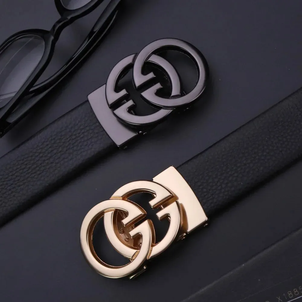 Business Women Belts Luxury Brand Famous Genuine Leather Female Belts for Women High Quality Designers Double G Buckle jeans Strap
