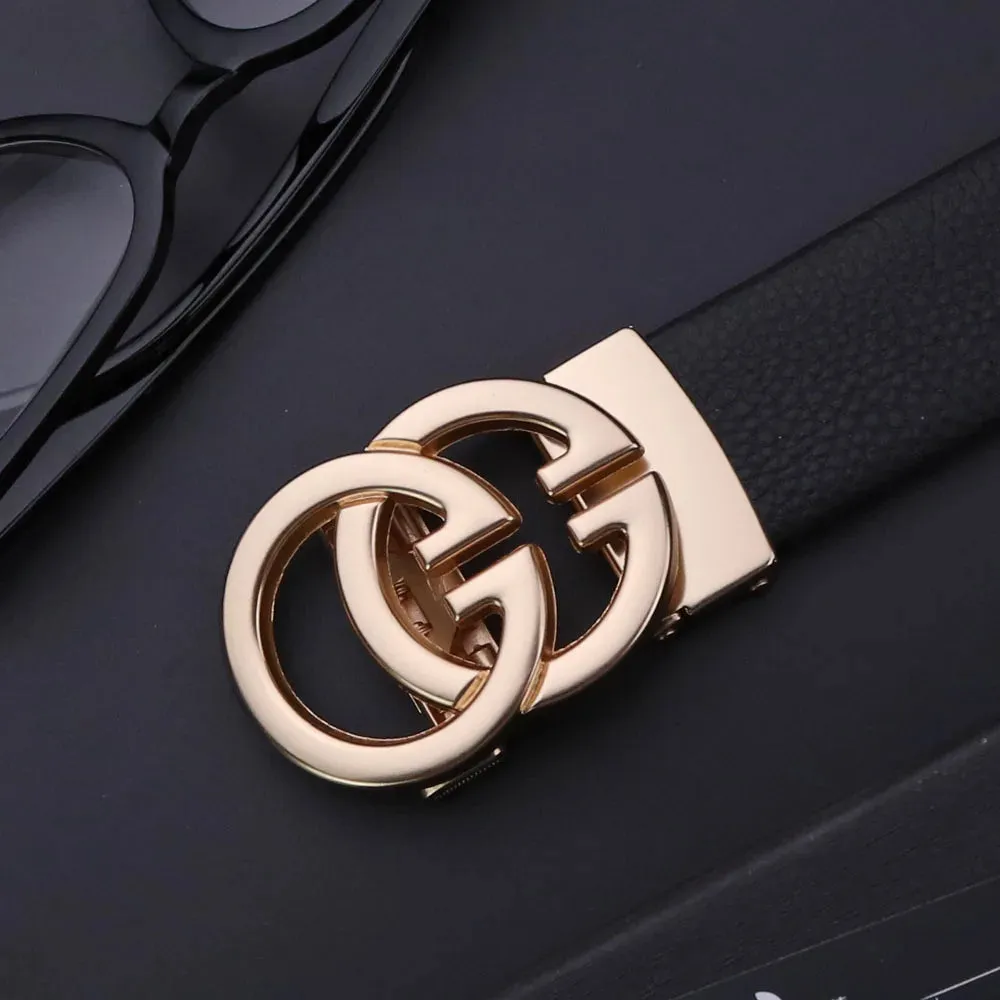 Business Women Belts Luxury Brand Famous Genuine Leather Female Belts for Women High Quality Designers Double G Buckle jeans Strap