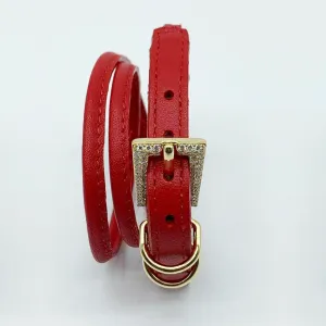 CA Christopher Augmon 18 Karat Yellow Gold and Diamond Buckle Amazon Red Lipstick Buckle Wrap Bracelet