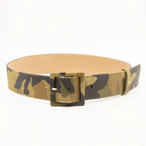 CA Congo Camouflage Italian Leather Couture waist belt