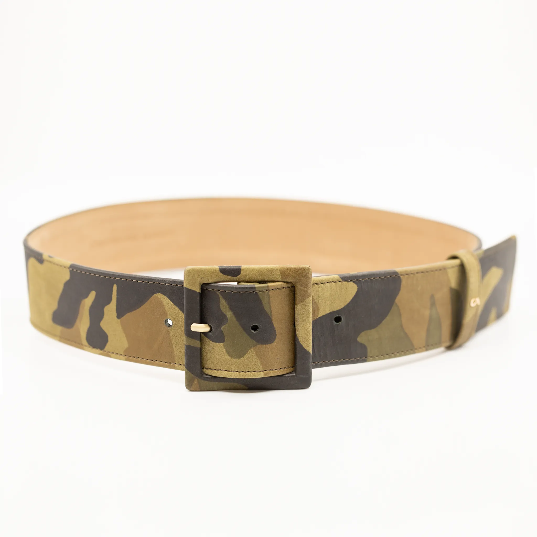 CA Congo Camouflage Italian Leather Couture waist belt