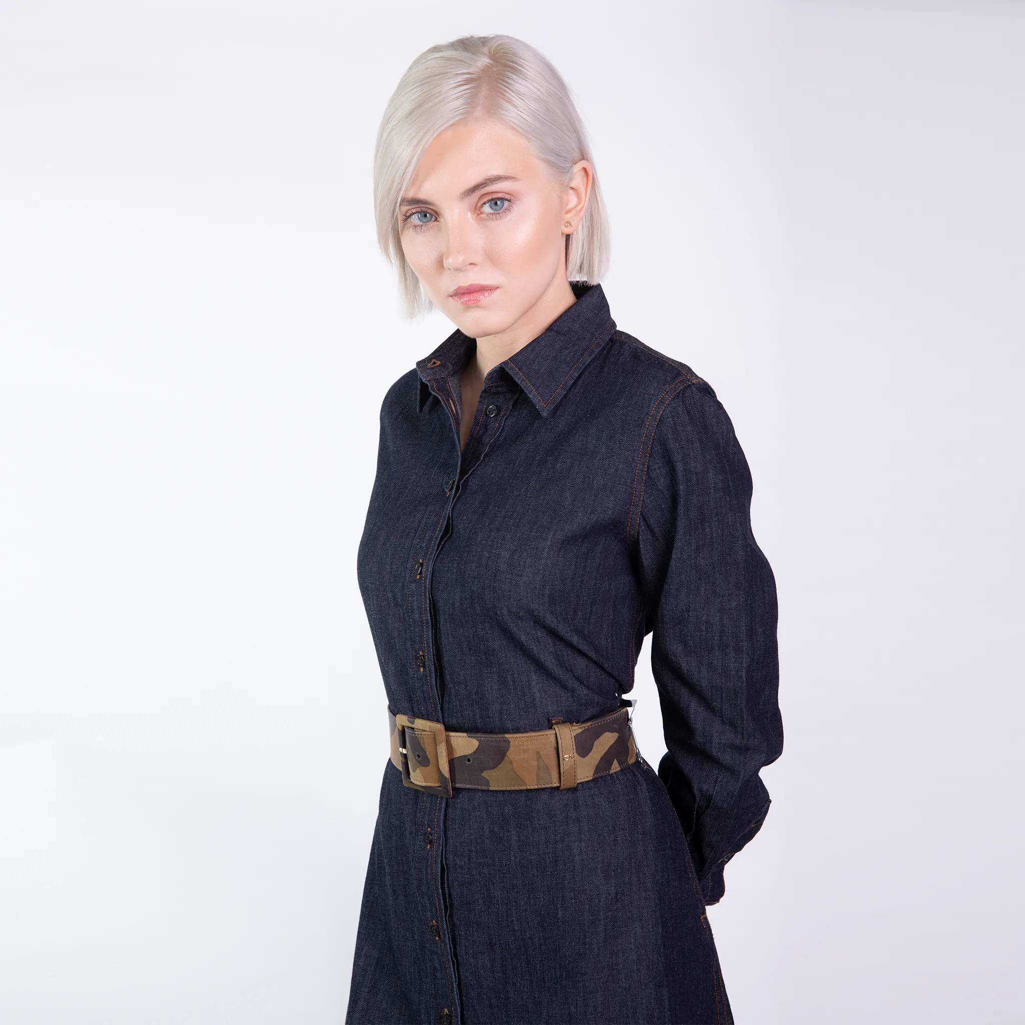 CA Congo Camouflage Italian Leather Couture waist belt