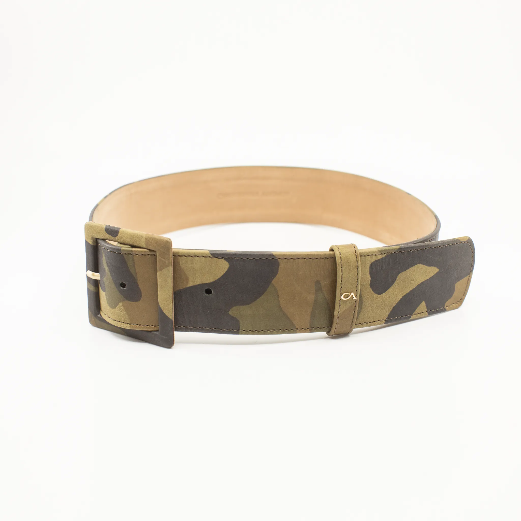 CA Congo Camouflage Italian Leather Couture waist belt