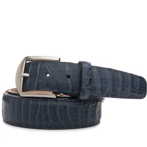 Caiman Crocodile Custom Belt in Navy
