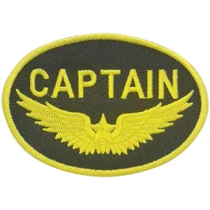 Captain Gold Wings Embroidered Patch (Iron On Application)