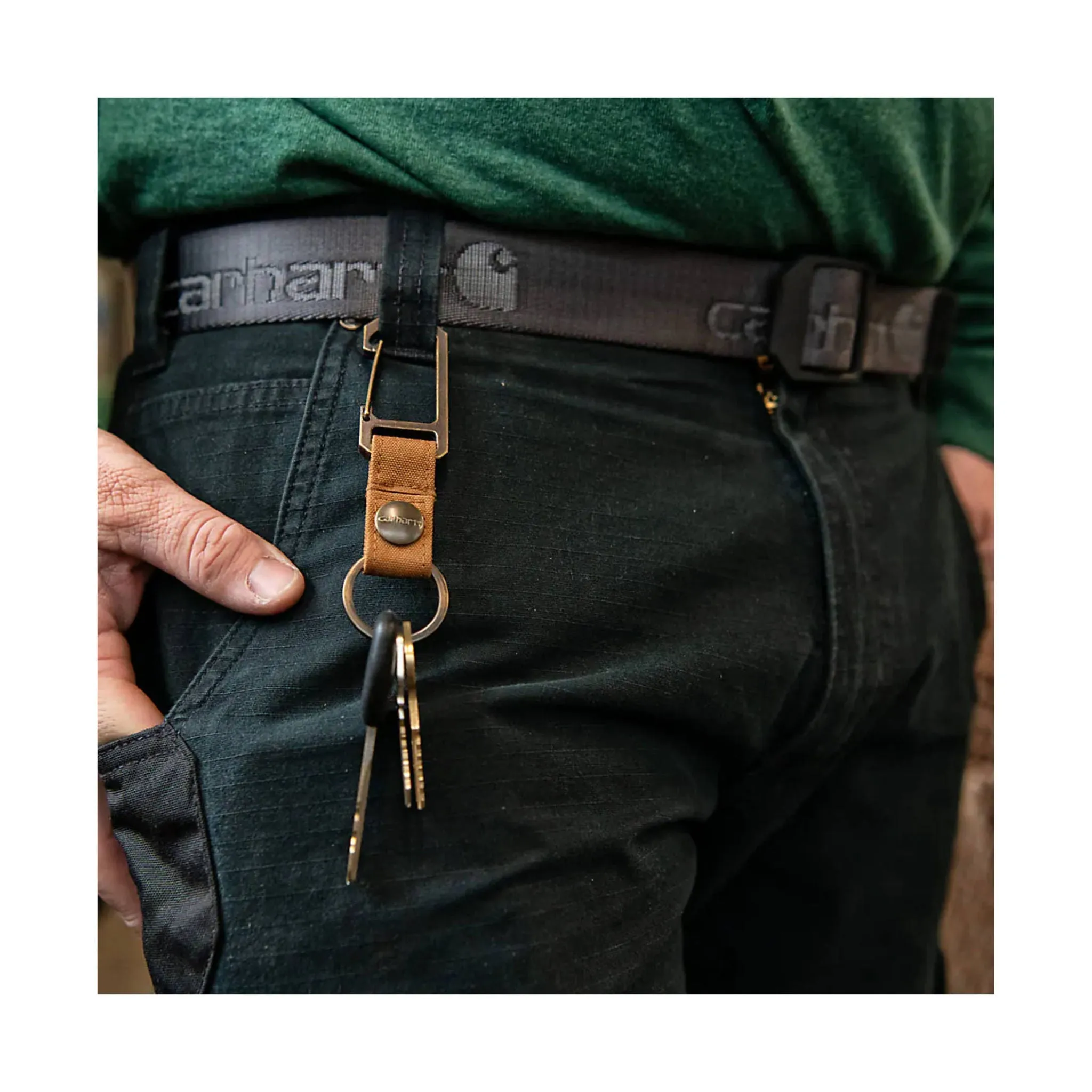 Carhartt Men's Nylon Webbing Ladder Lock Belt - Black