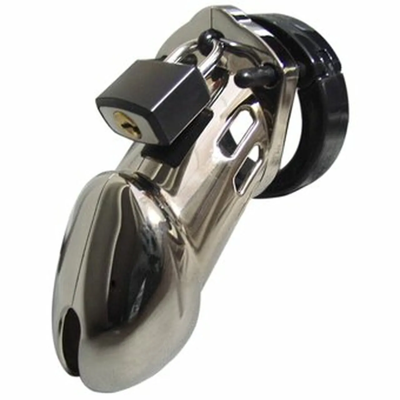 CB-6000 Male Chastity Device Kit  3 1/4" Chrome Cage with Spacers