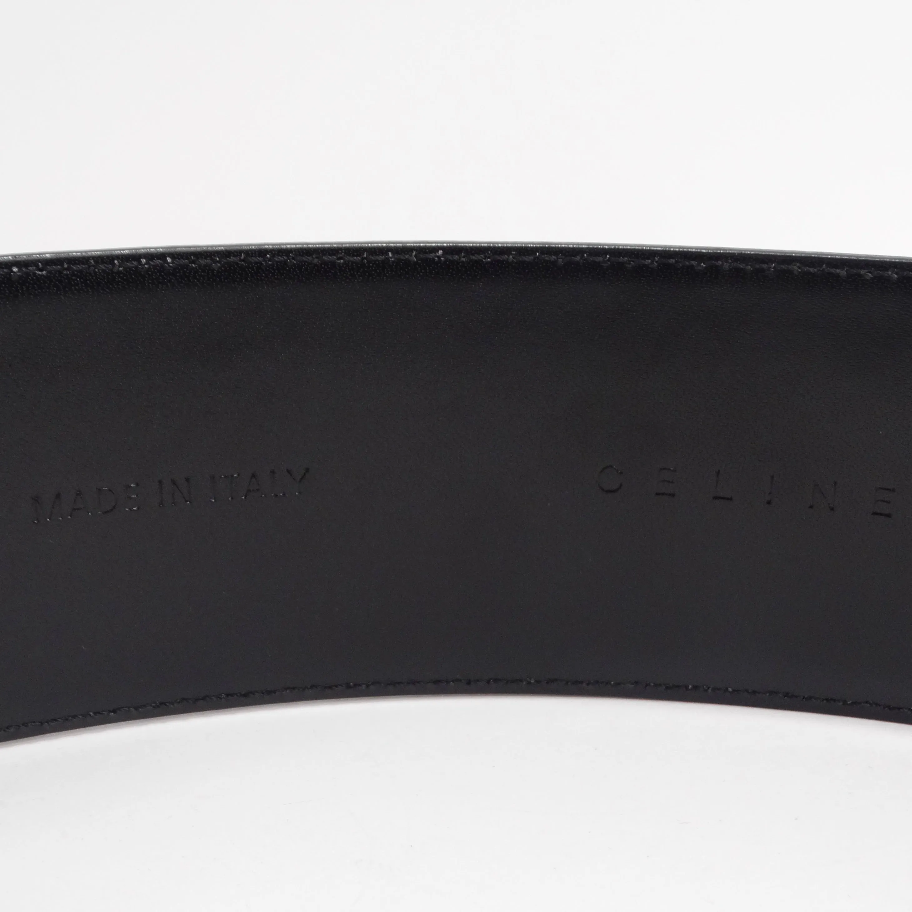 Celine 1990s Brown Leather Gold Tone Belt