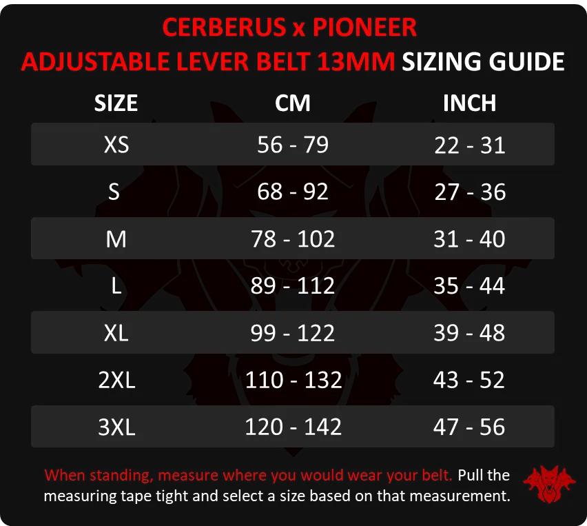 CERBERUS X Pioneer Adjustable Lever Belt (13mm)