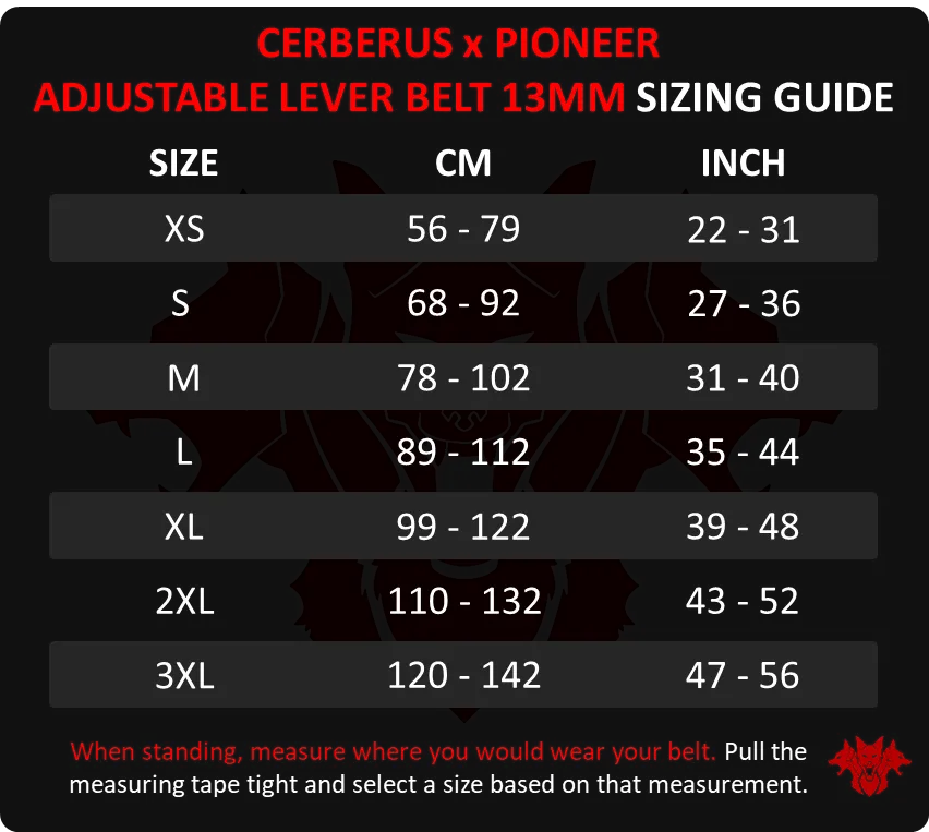 CERBERUS X Pioneer Adjustable Lever Belt (13mm)