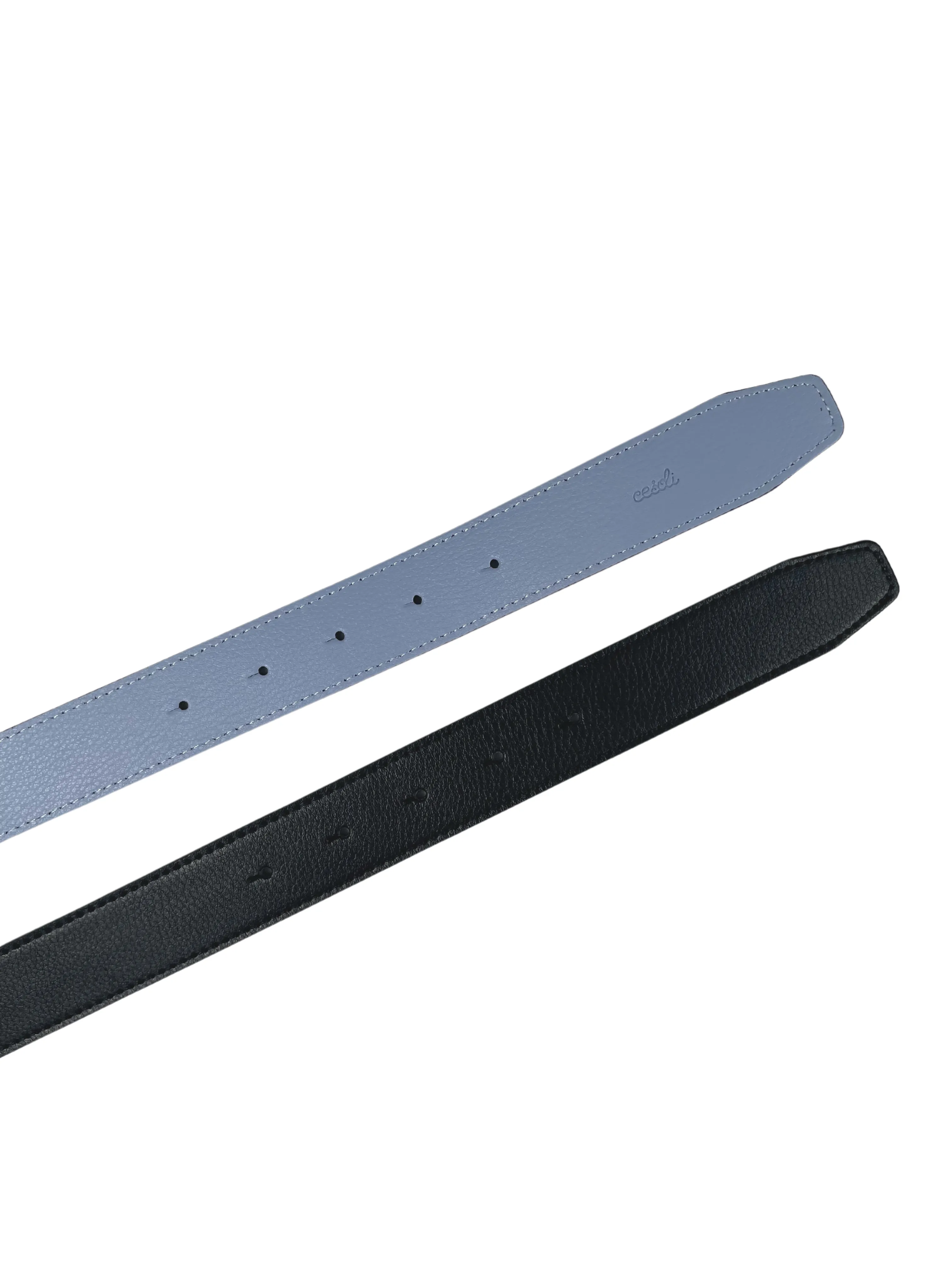 Cesoli Reversible Leather Belt in Bethany Blue/Minuit