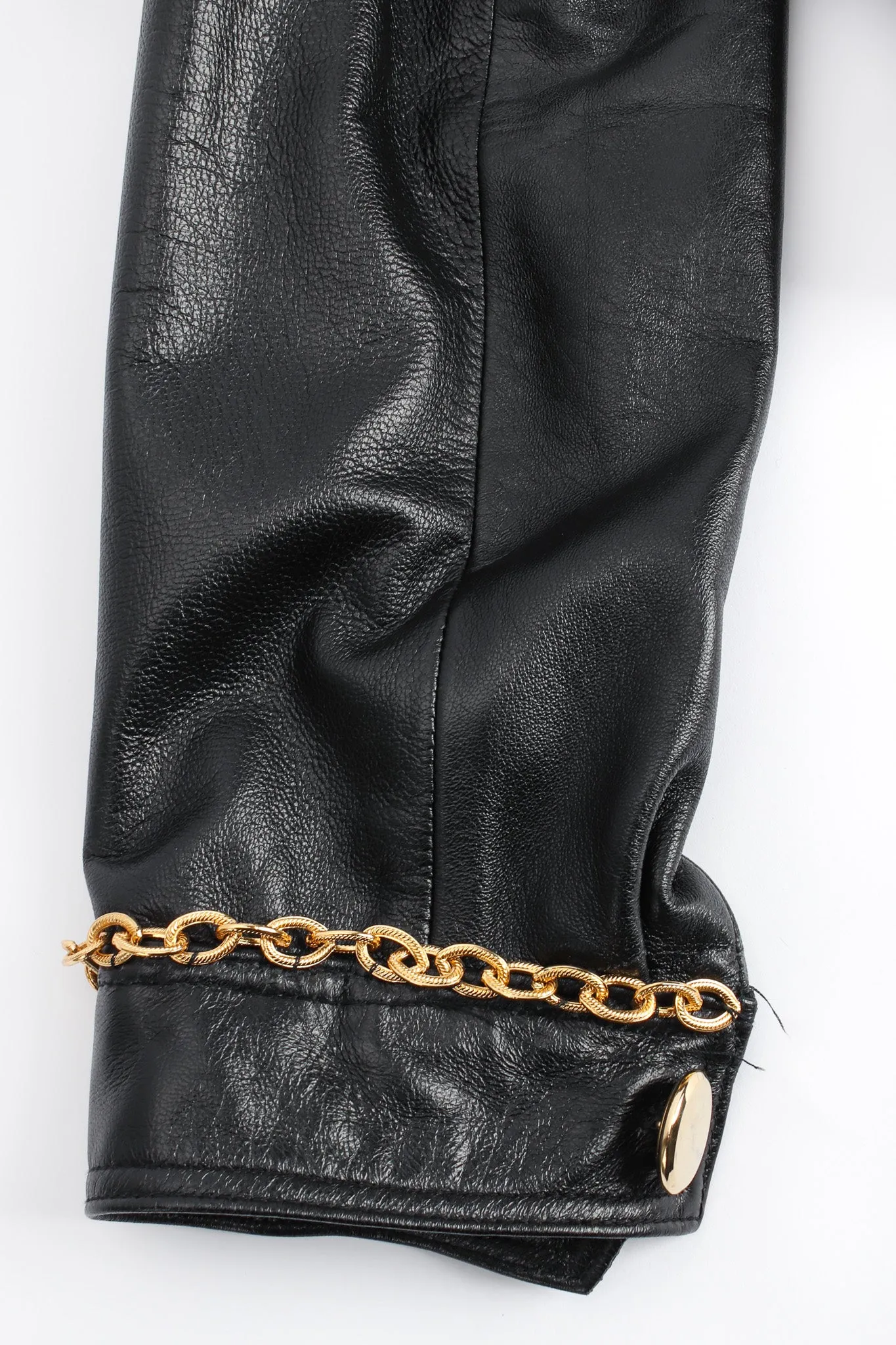 Chain Hardware Quilted Leather Jacket