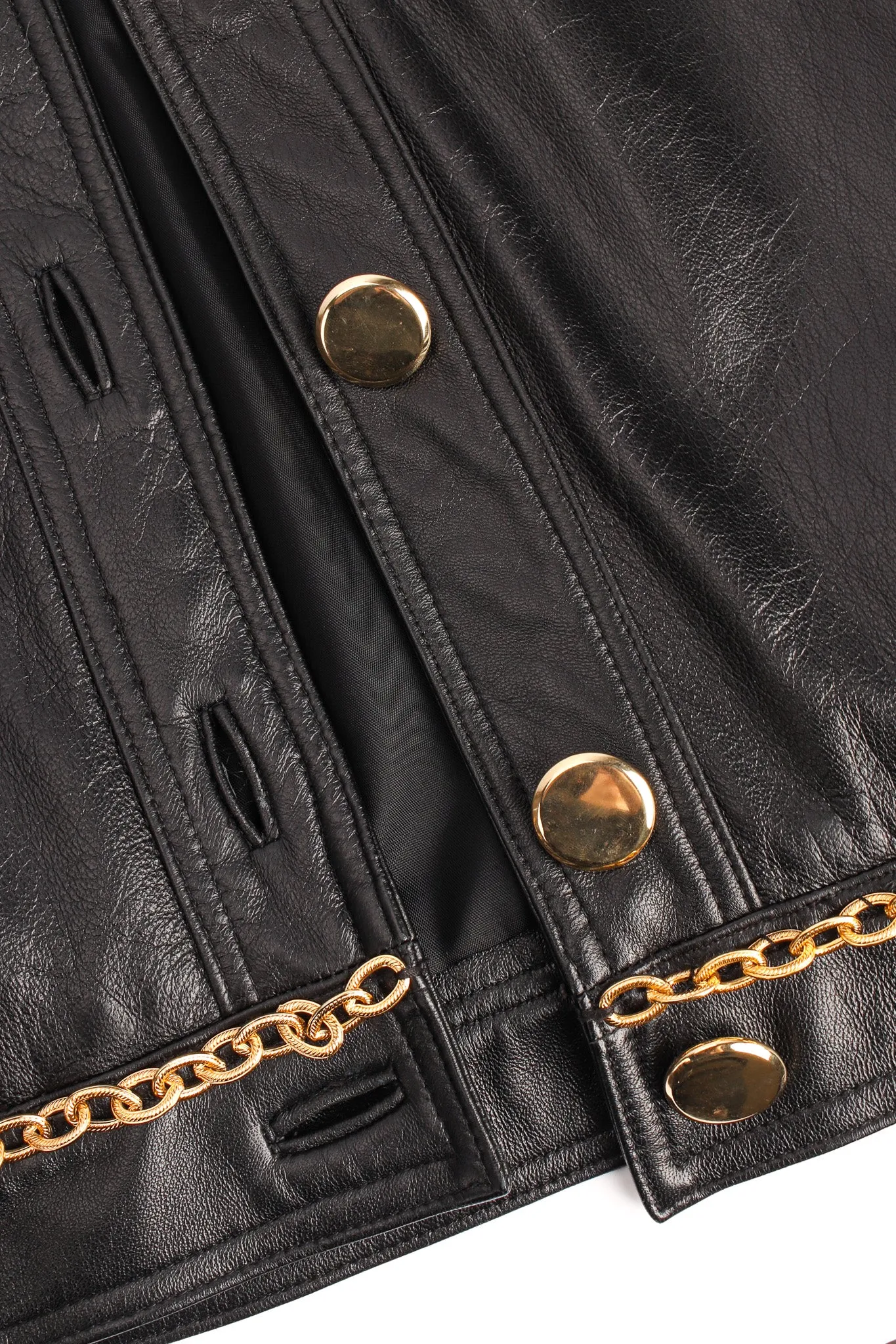 Chain Hardware Quilted Leather Jacket