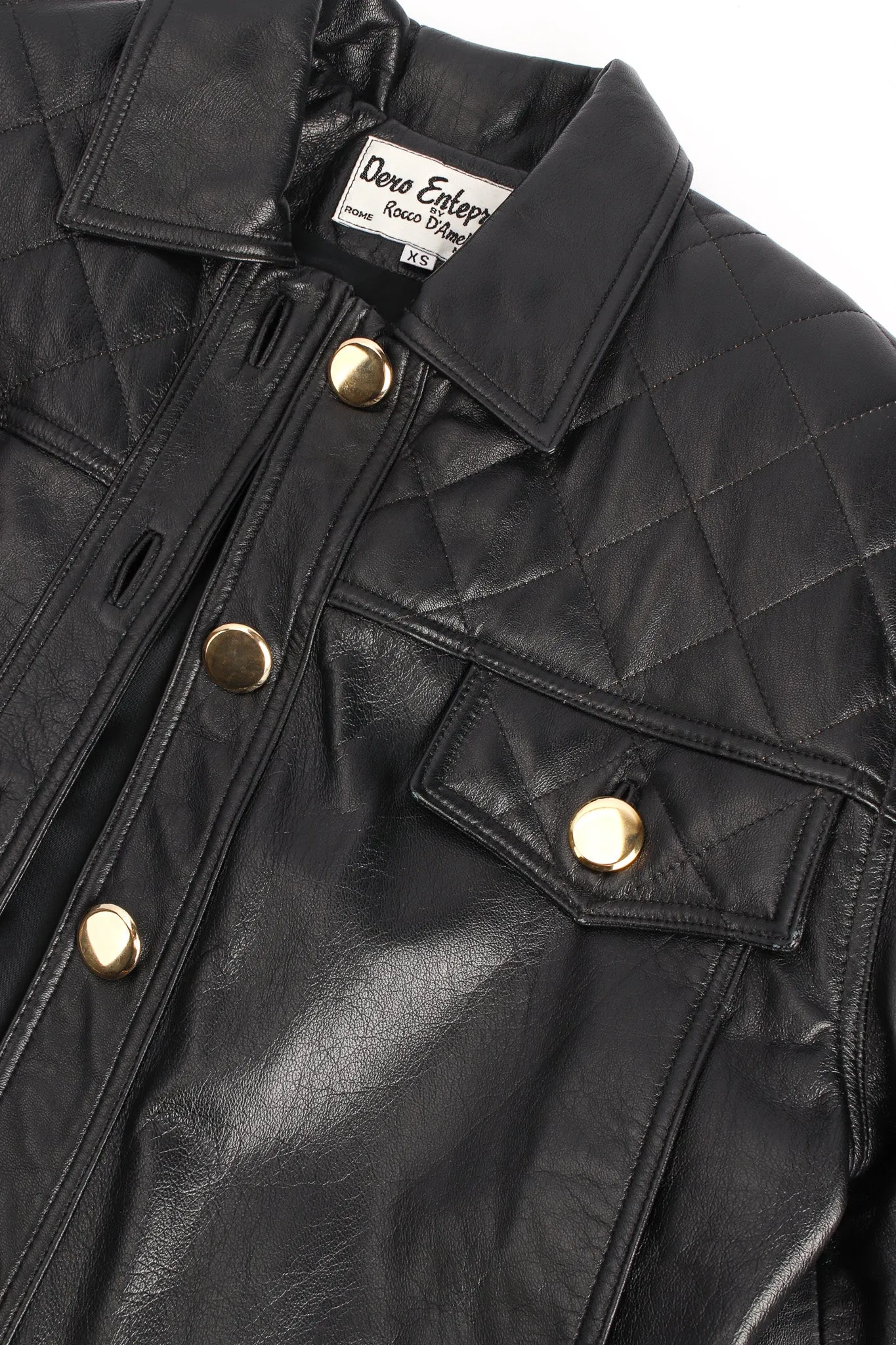 Chain Hardware Quilted Leather Jacket