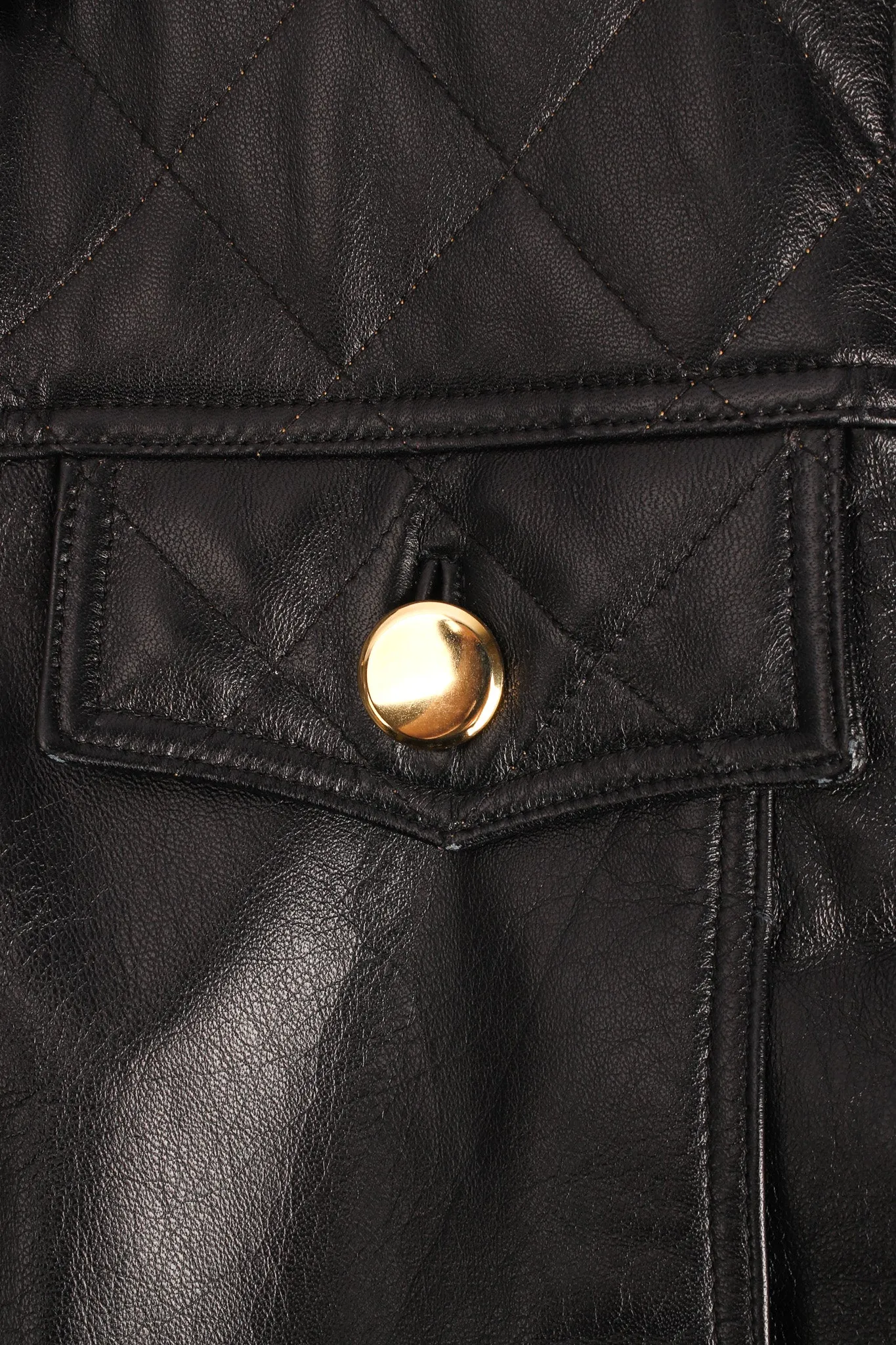 Chain Hardware Quilted Leather Jacket
