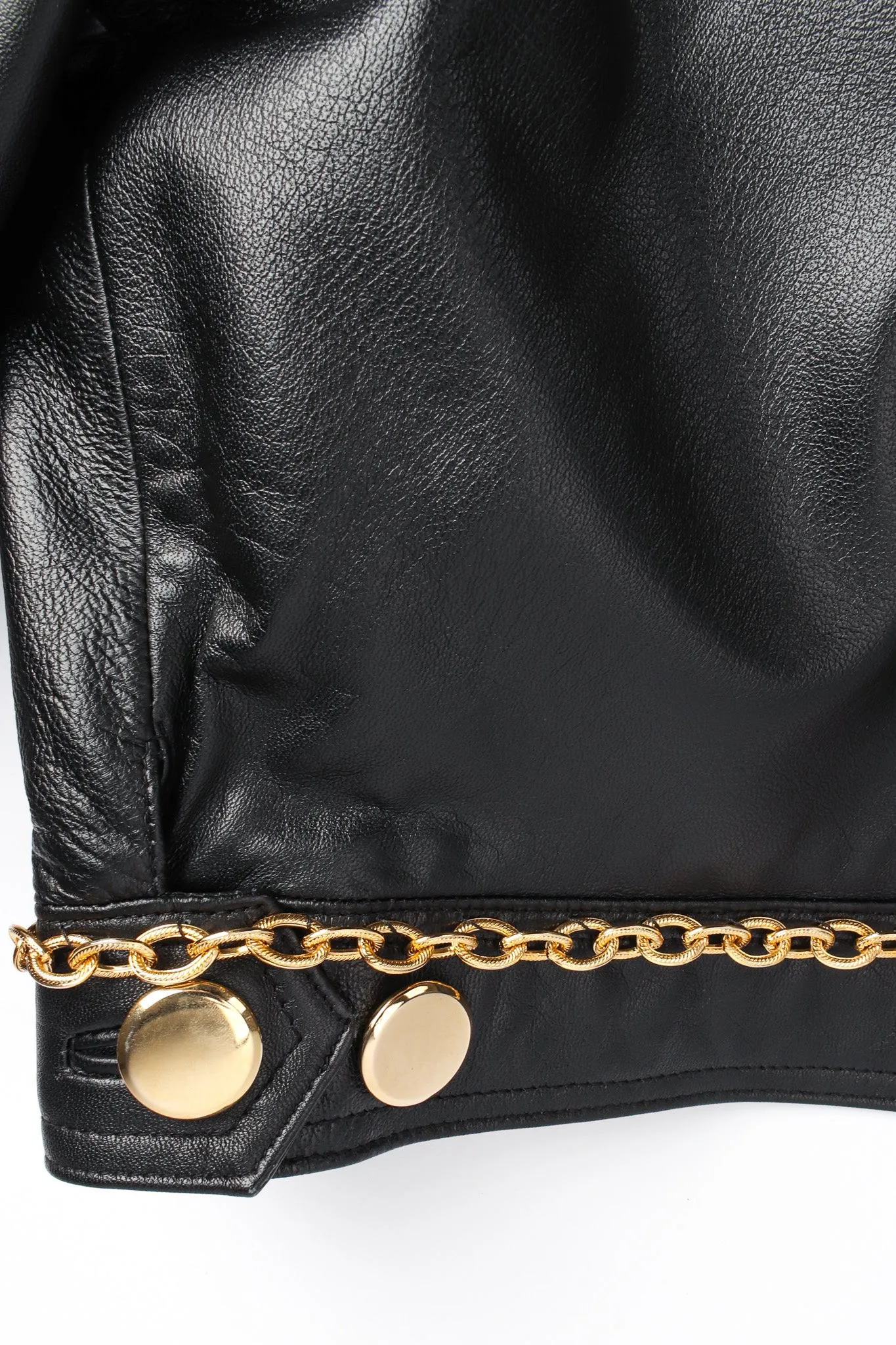 Chain Hardware Quilted Leather Jacket