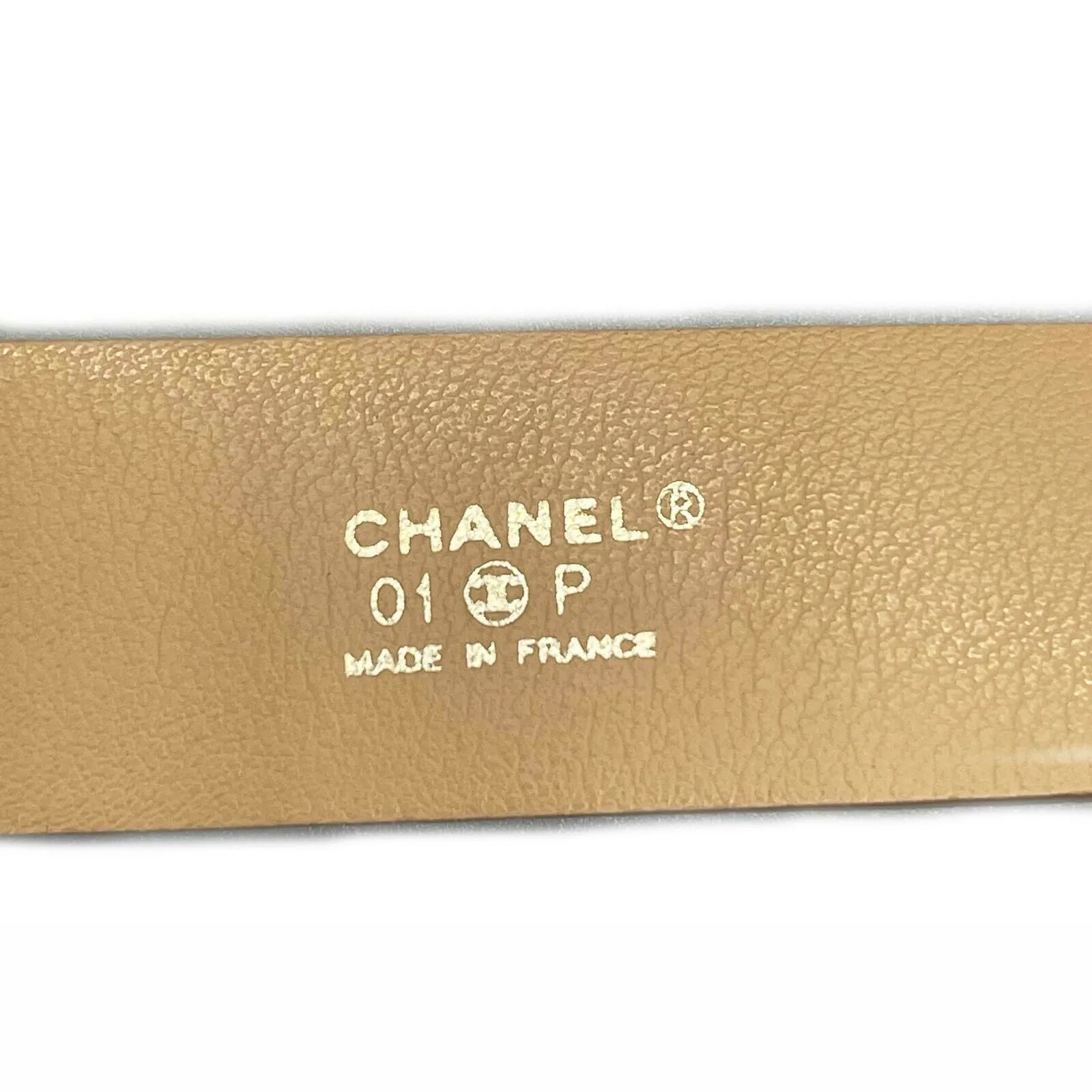 CHANEL - 01P 2001 Spring Vintage Leather Belt -Salmon / Gold 80 / 32