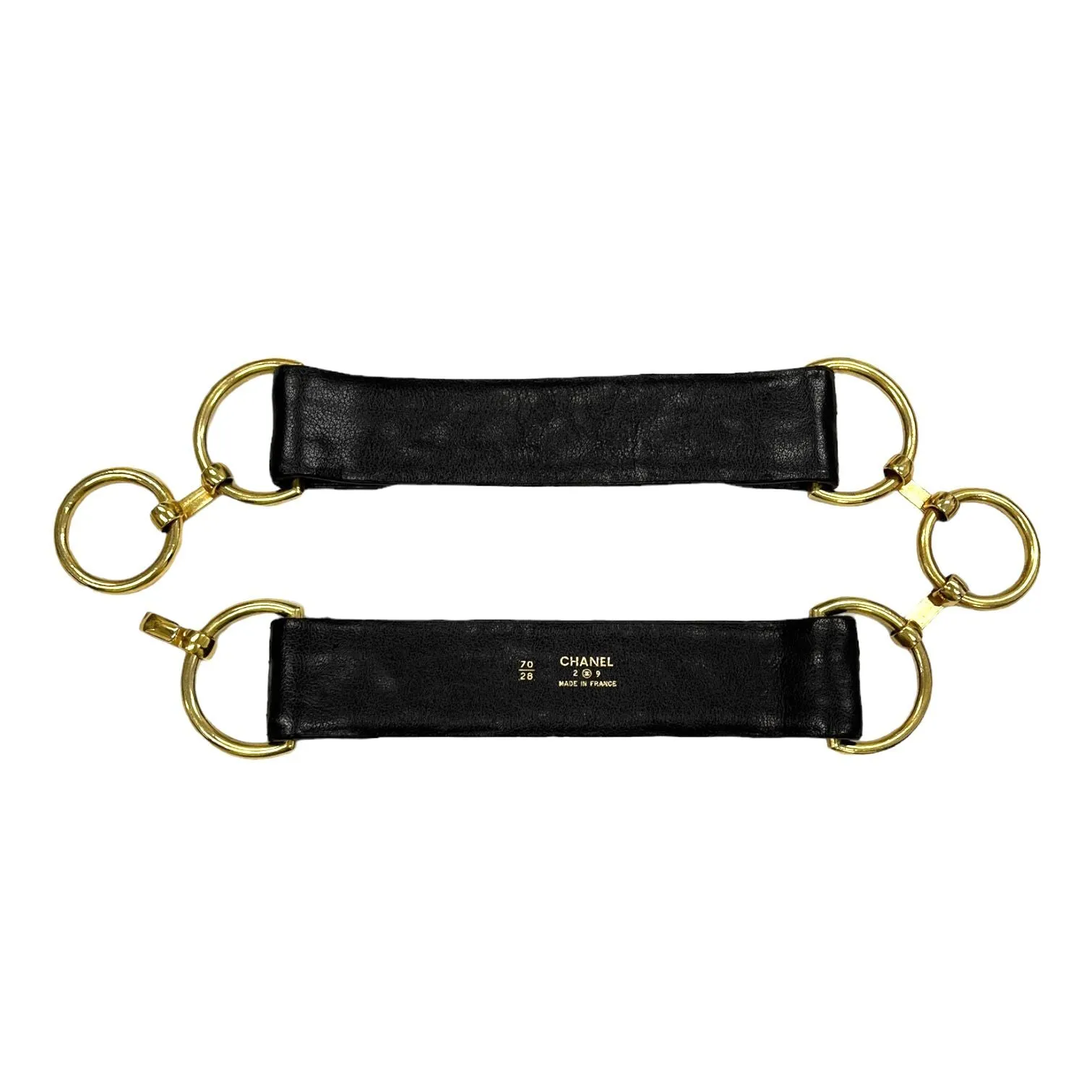 Chanel Black Leather Ring Belt