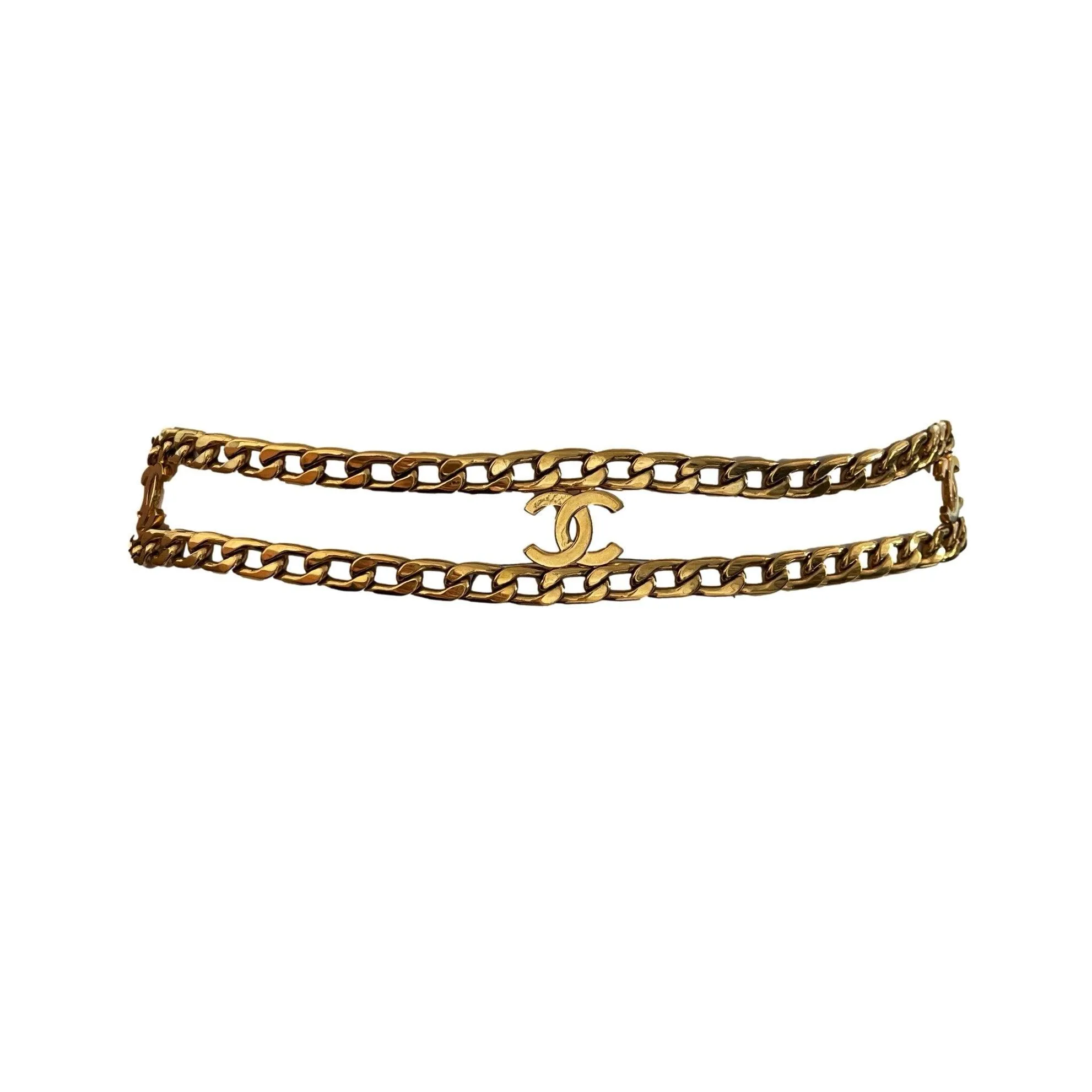 Chanel Gold Jumbo Logo Link Belt