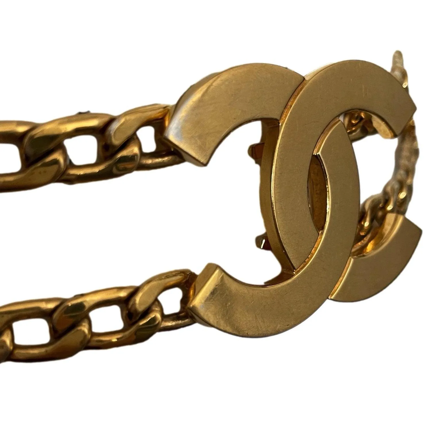 Chanel Gold Jumbo Logo Link Belt