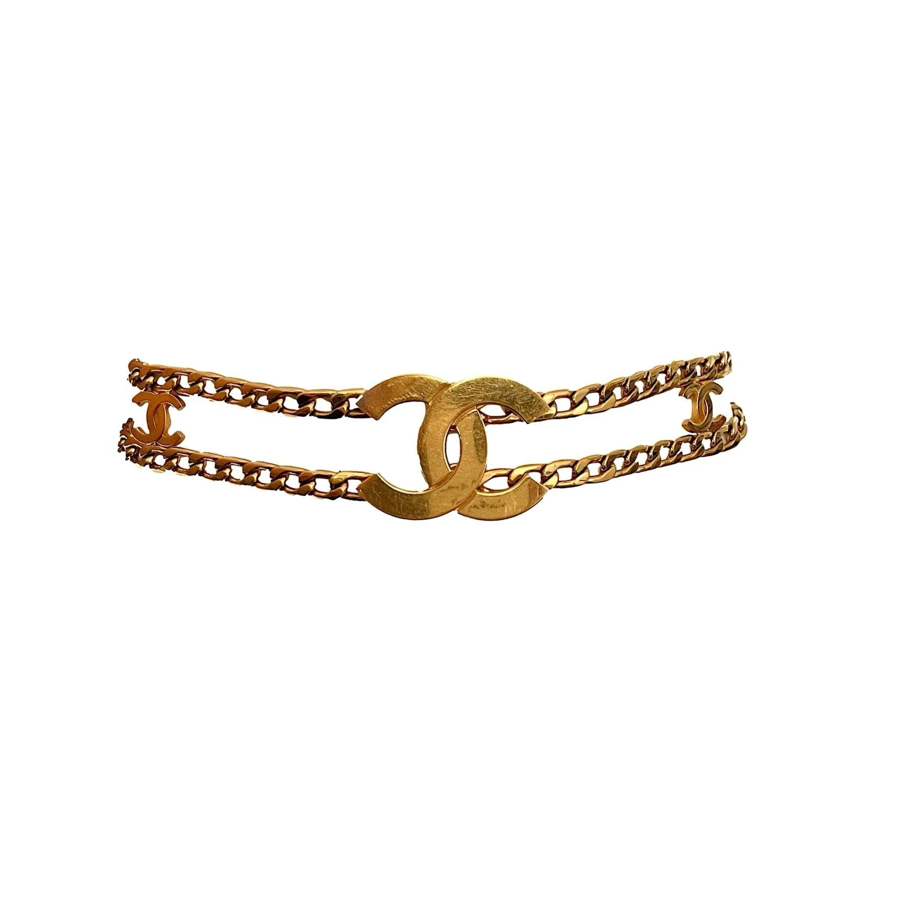 Chanel Gold Jumbo Logo Link Belt