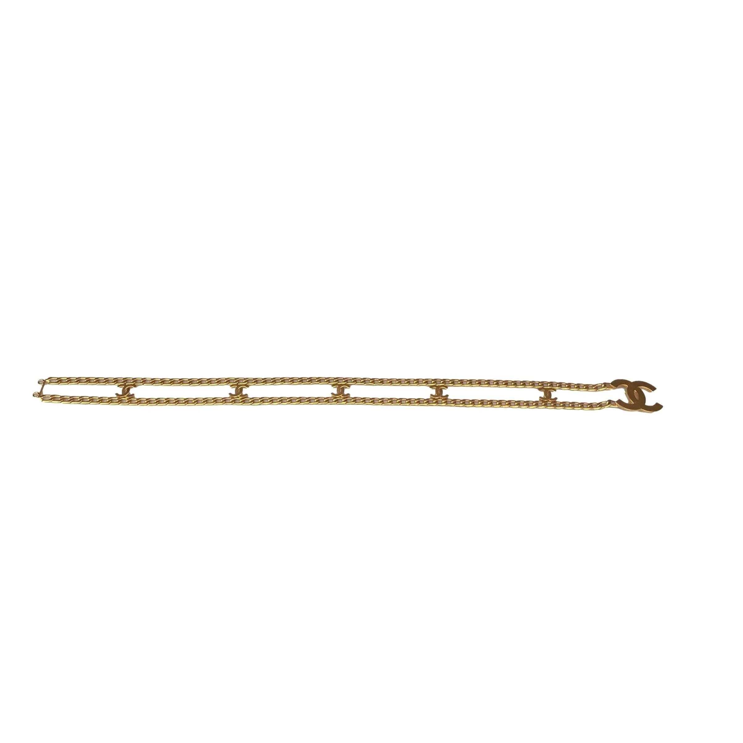 Chanel Gold Jumbo Logo Link Belt
