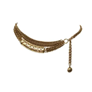 Chanel Gold Name Plate Drop Chain