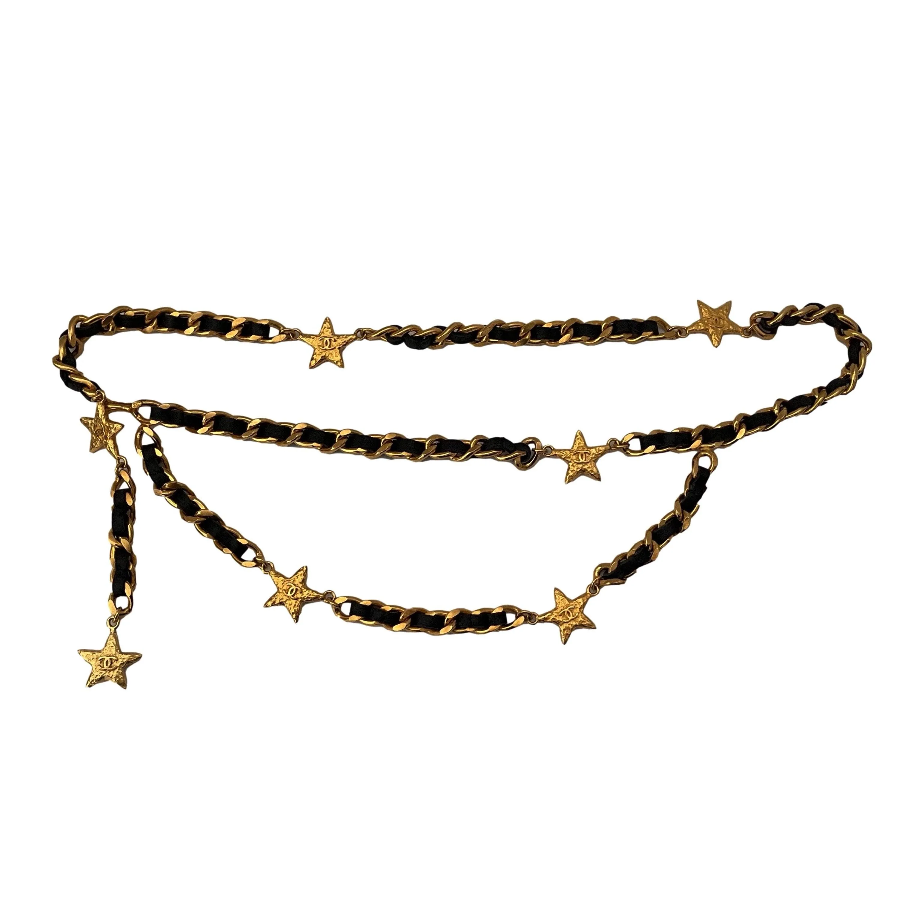 Chanel Gold Star Charm Layered Belt