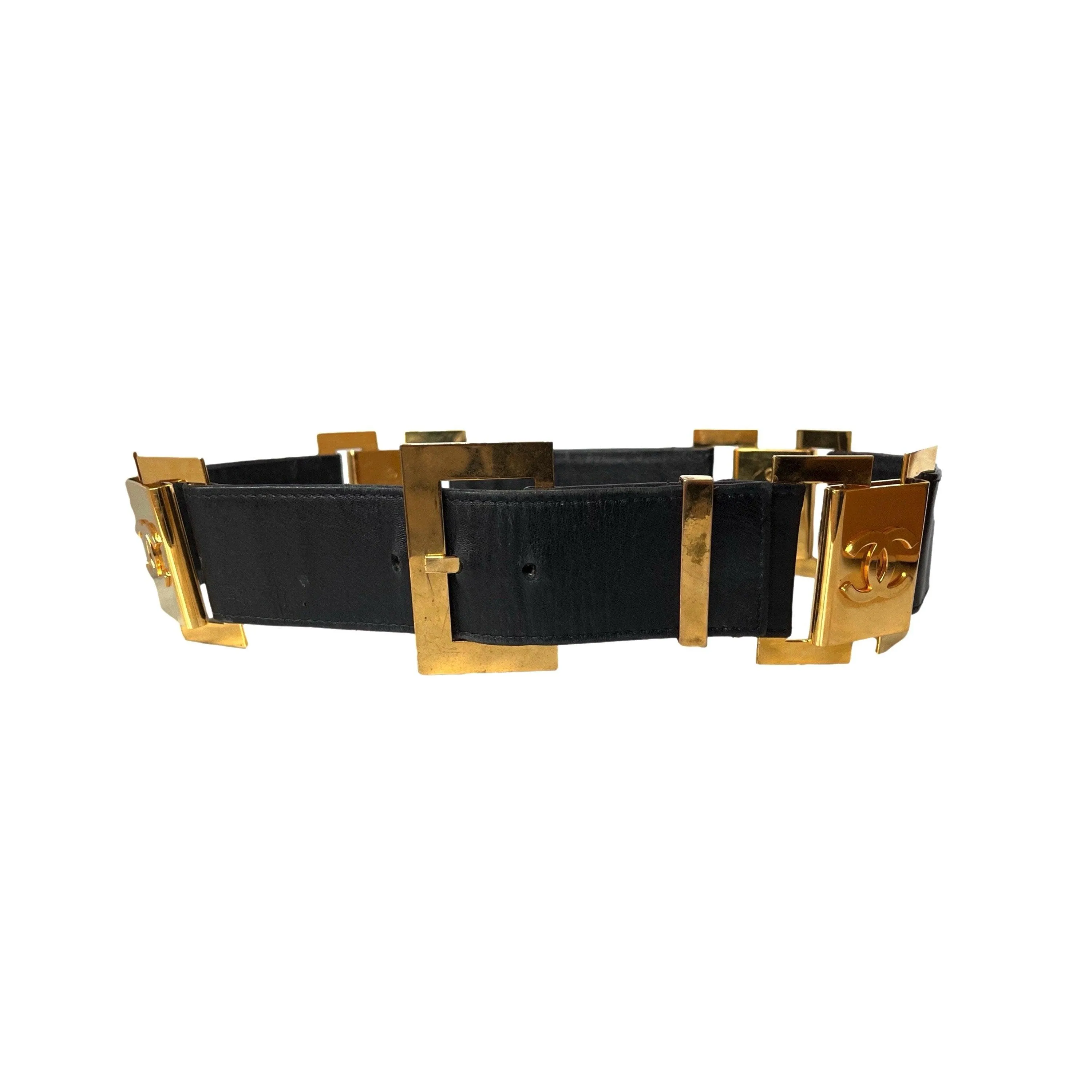 Chanel Leather Jumbo Logo Belt