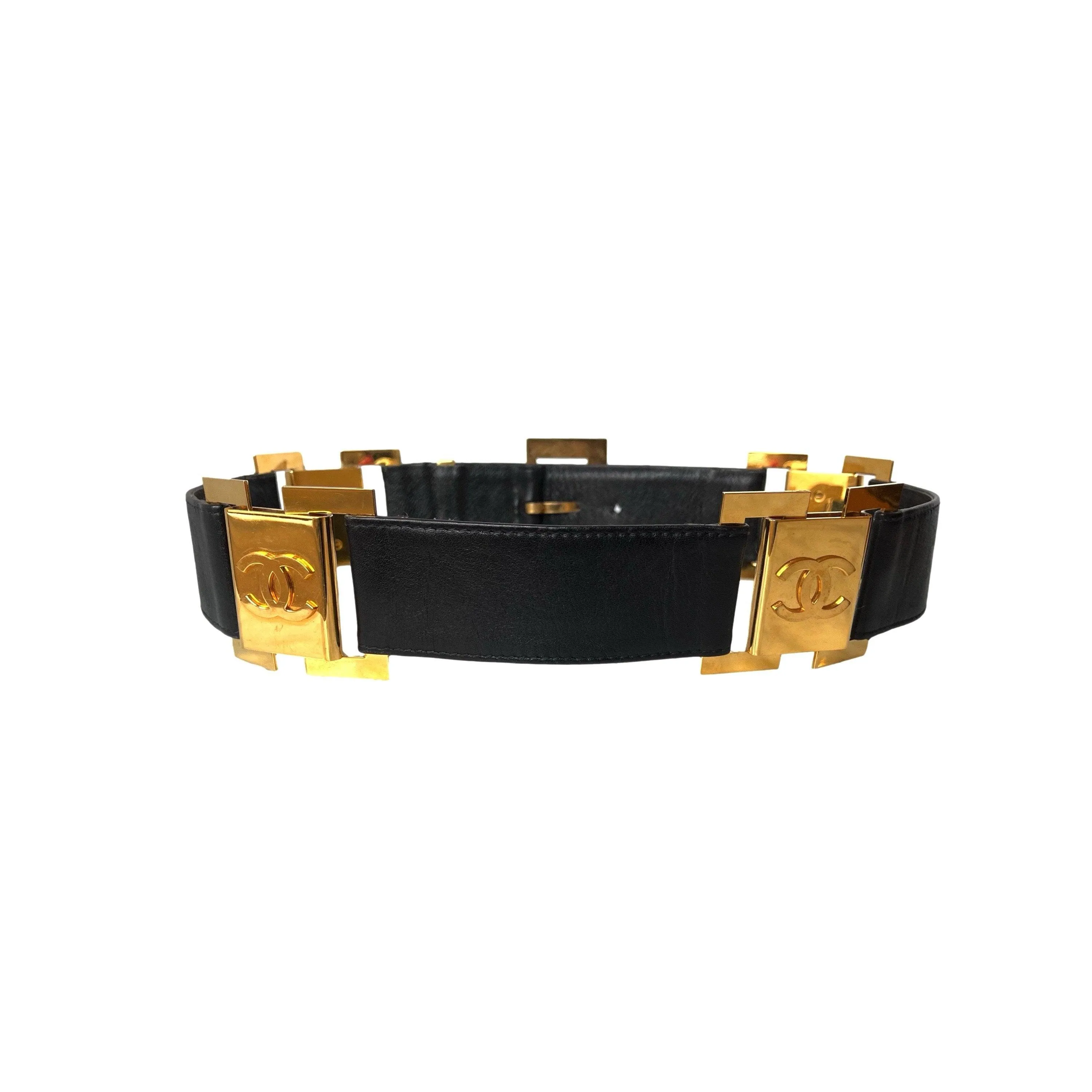 Chanel Leather Jumbo Logo Belt