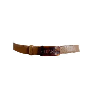 Chanel Nude Logo Leather Belt