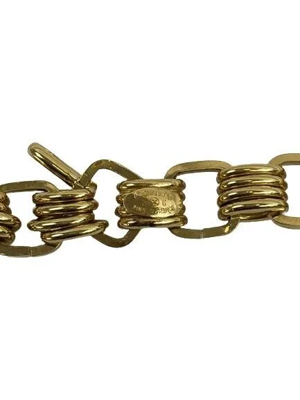 Chanel Vintage Gold Chain Belt CC Square Charm Excellent 36