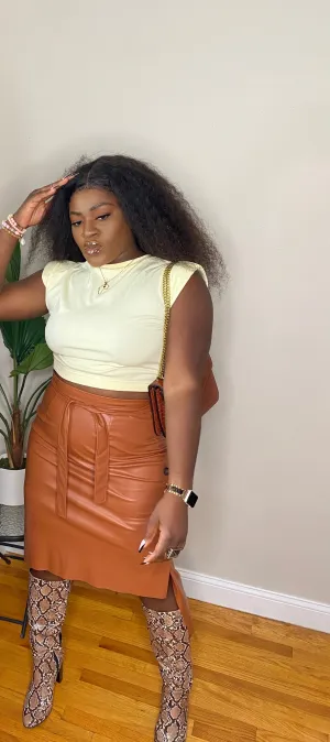 Chantel Vegan Leather Skirt