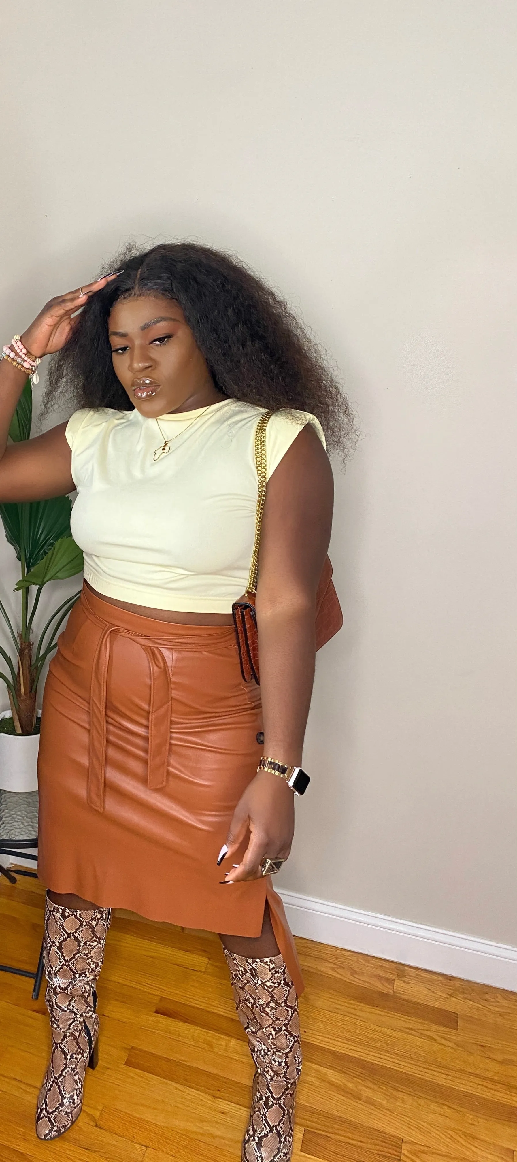 Chantel Vegan Leather Skirt