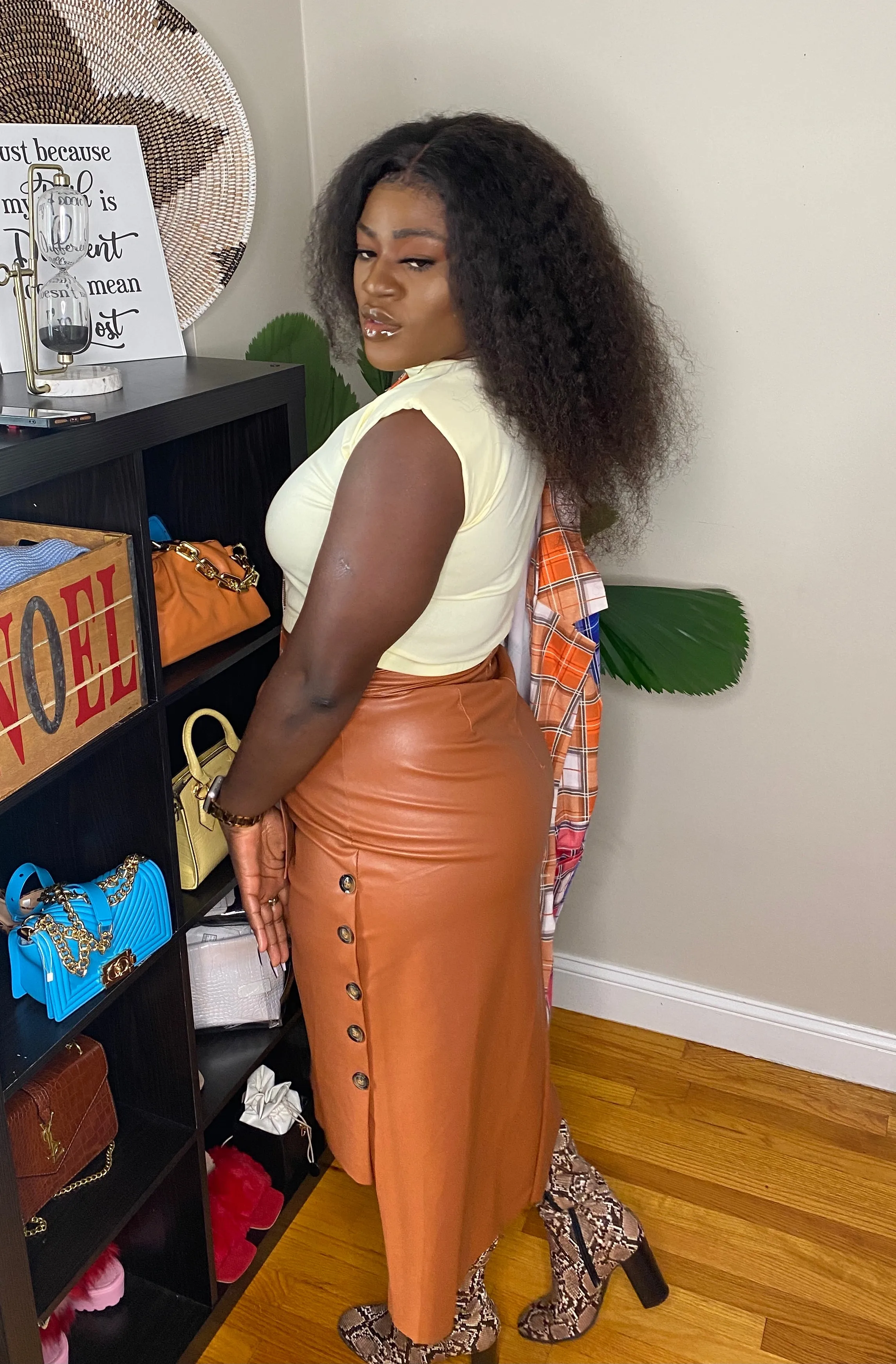 Chantel Vegan Leather Skirt