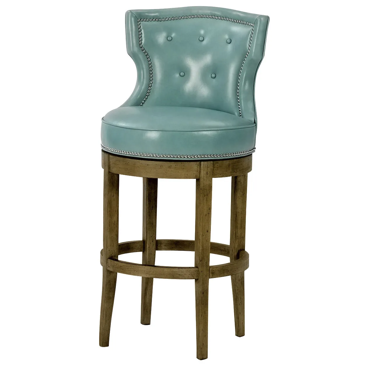 Charlotte Leather Swivel Counter Stool