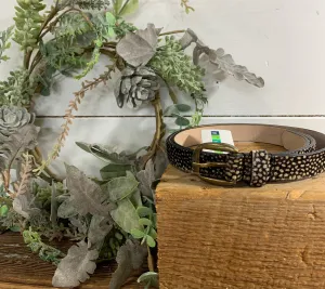 Cheetah Skin Leather Belt With Small Nickle Buckle ( SE-2186_Brown)