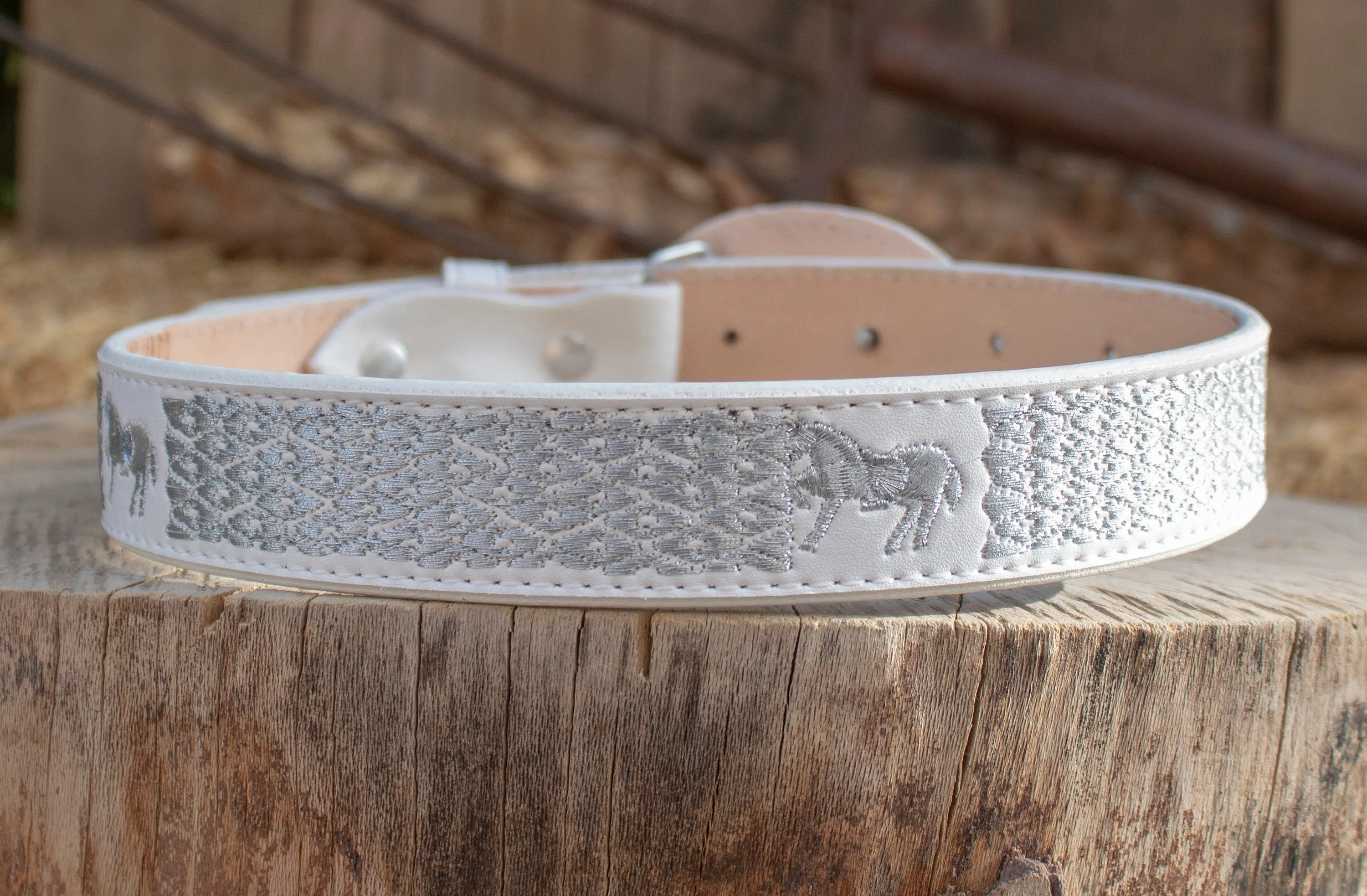 CHILDRENS YOUTH WESTERN HORSE EMBROIDEREDCOWBOY LEATHER BELT