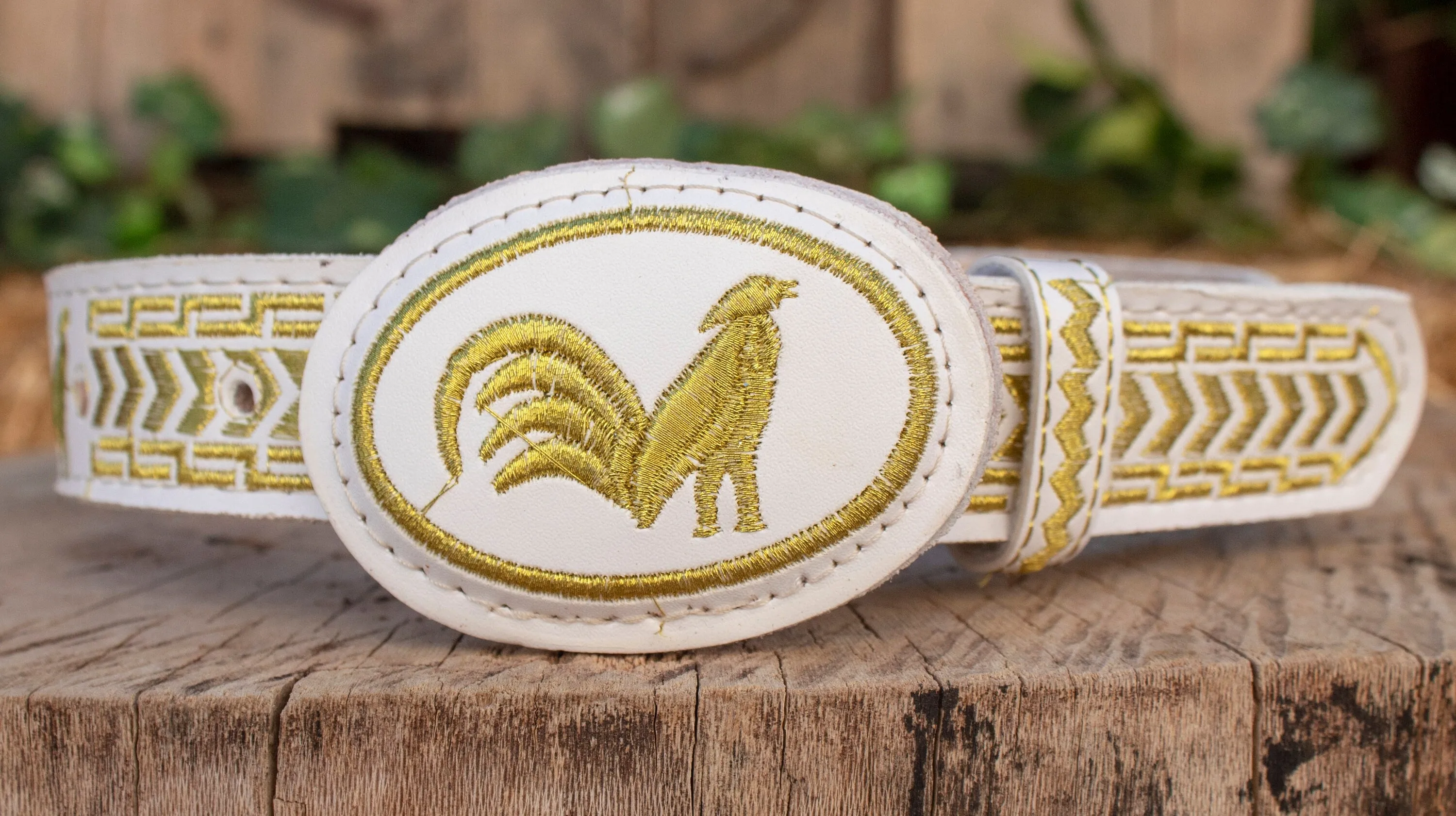 CHILDRENS YOUTH WESTERN ROOSTER GALLO EMBROIDERED COWBOY LEATHER BELT