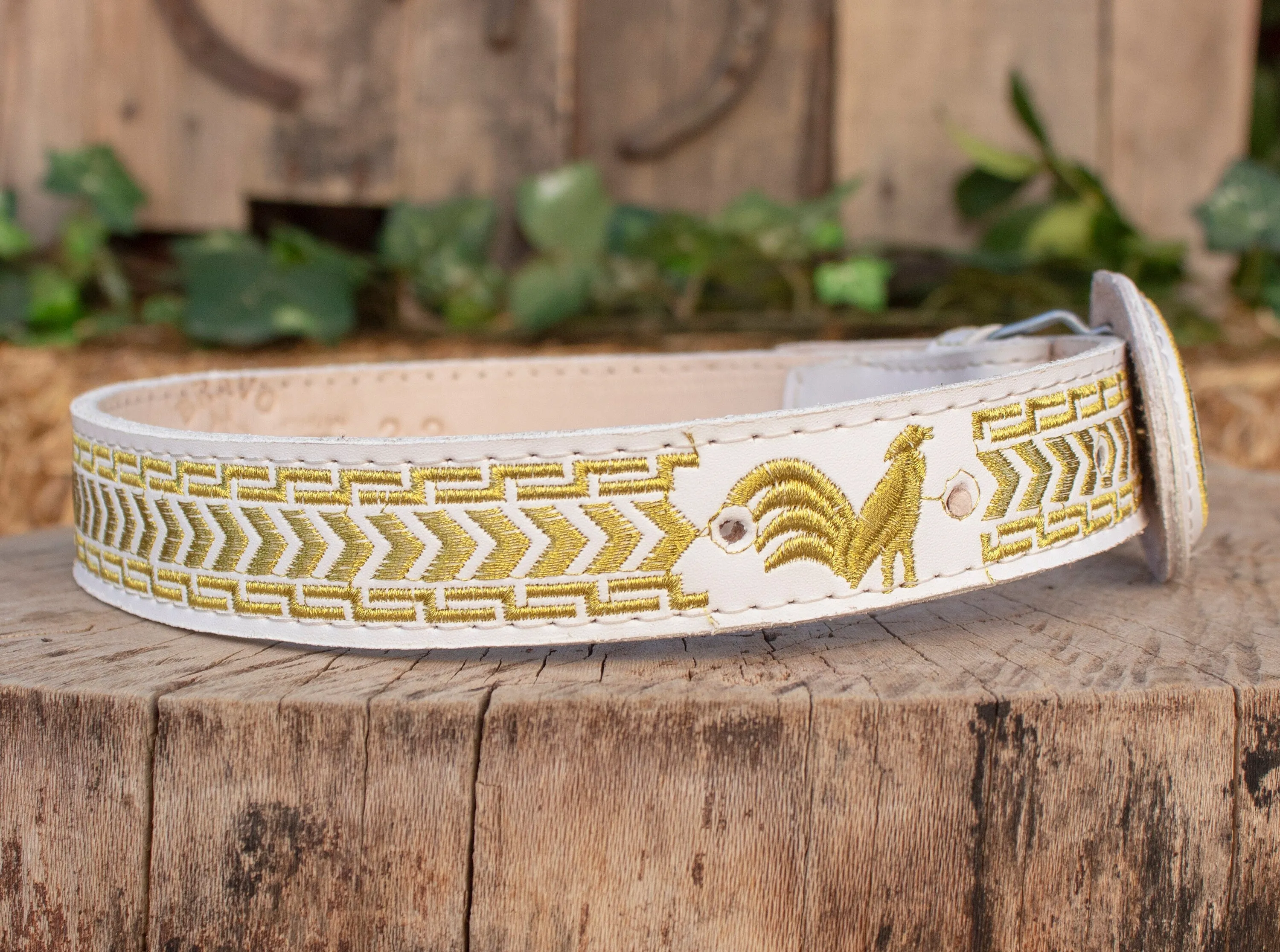CHILDRENS YOUTH WESTERN ROOSTER GALLO EMBROIDERED COWBOY LEATHER BELT
