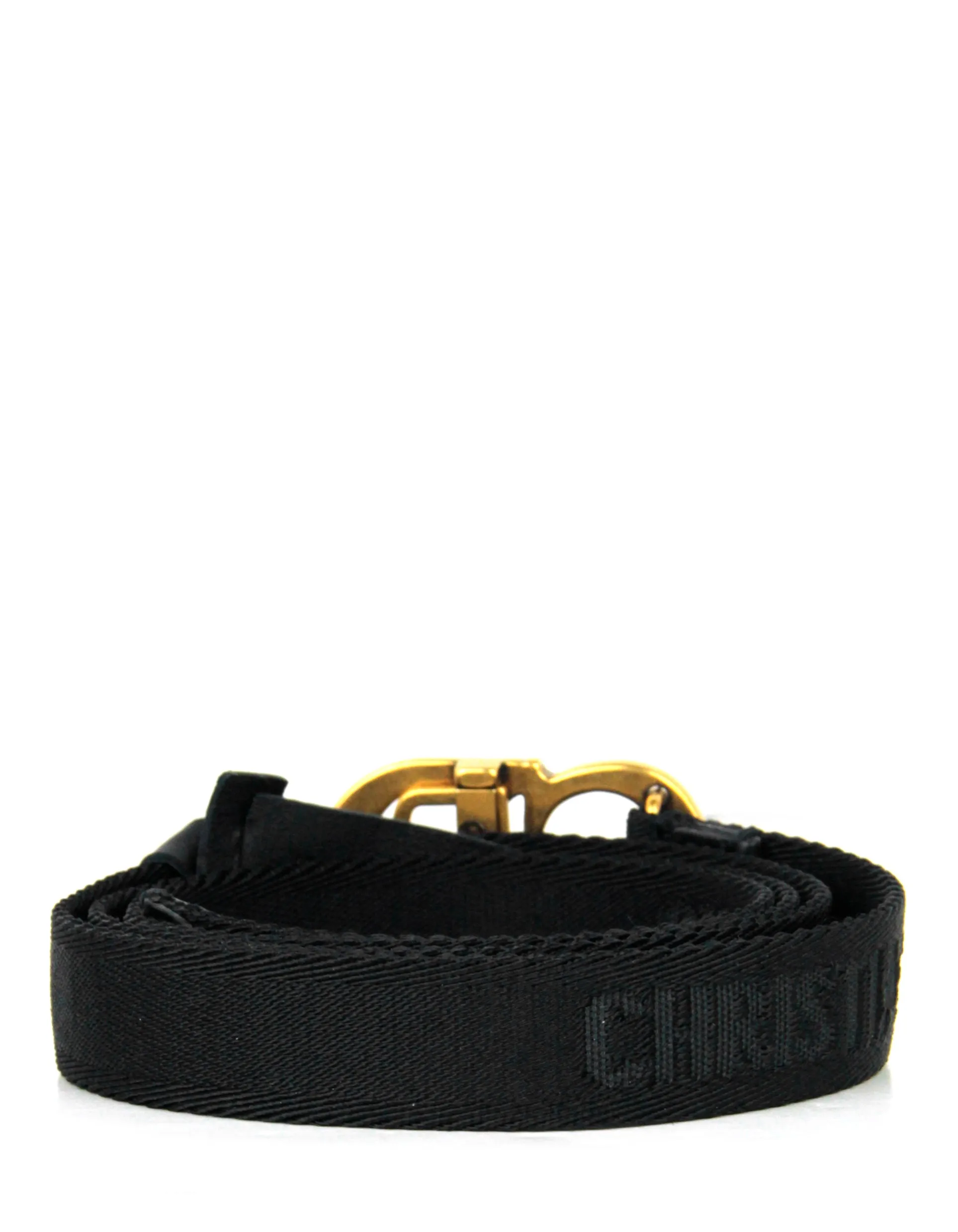 Christian Dior 20mm Black Jacquard Saddle Belt sz L