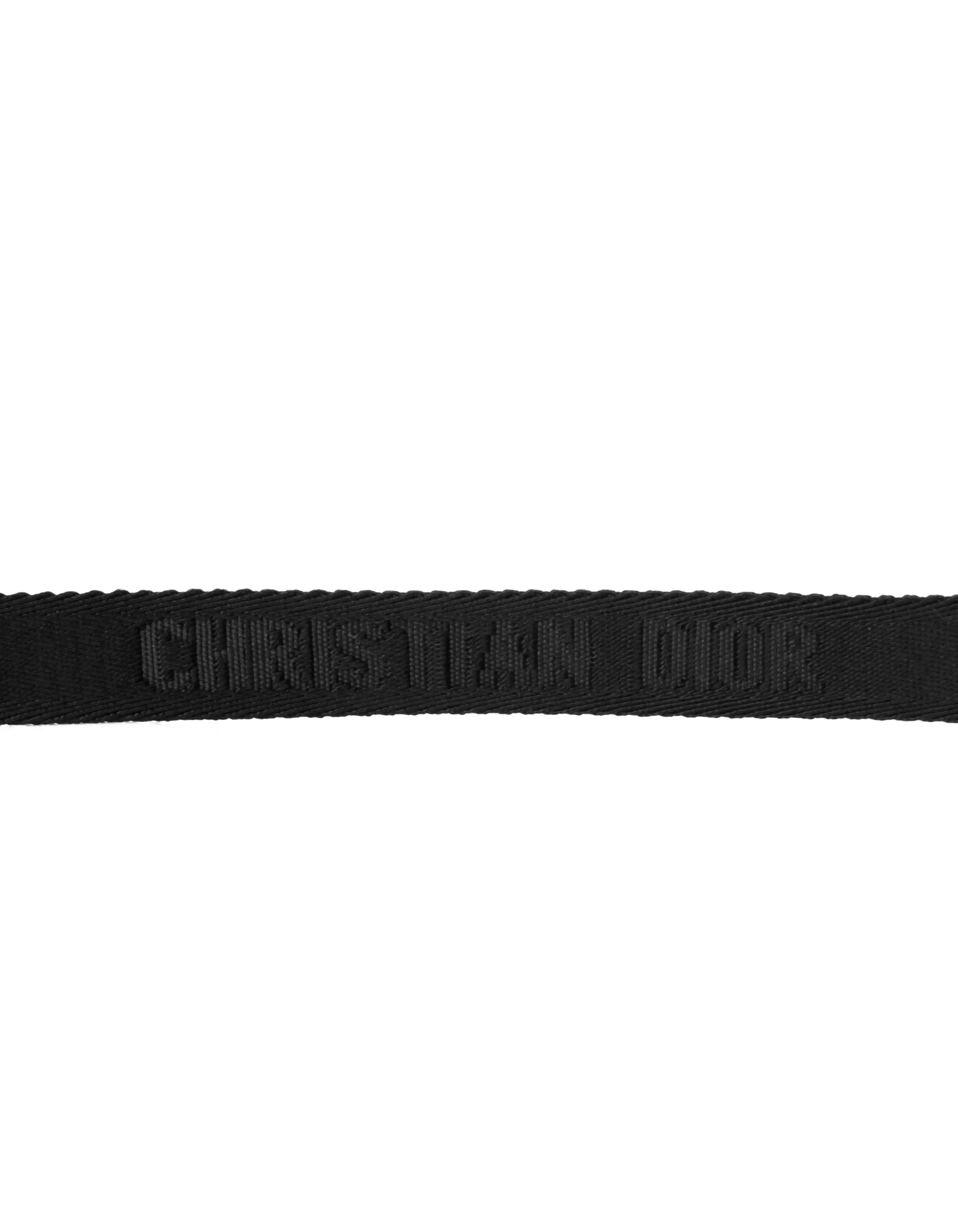 Christian Dior 20mm Black Jacquard Saddle Belt sz L