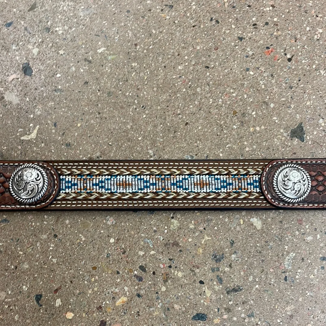 CL3071746-000 Belt Men's Basket Weave Bead Inlay