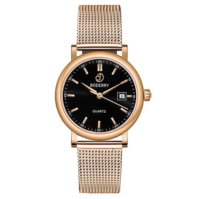 CLASSIC 36MM - Swiss Quartz Movement Watch | Rose Gold & Black